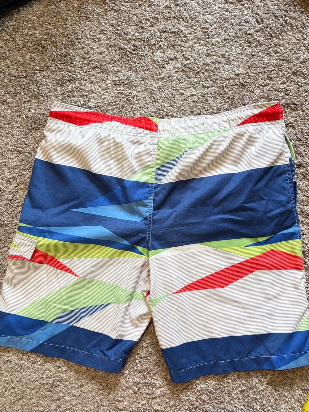 Sonoma Mens Large Blue and white Swim Trunk Shorts with Cargo Pocket.